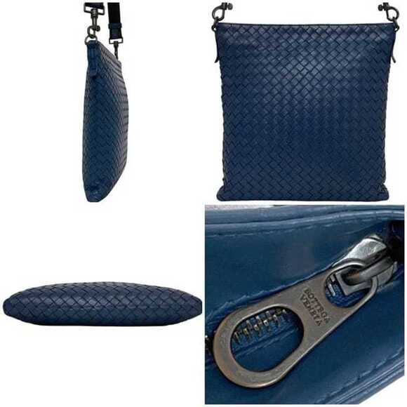 BOTTEGA VENETA Blue Leather Intrecciato Shoulder Bag - Picture 3 of 11